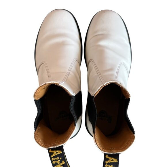 Dr Martens 2976 YS chelsea boots smooth white leather mens 10 womens 11 docs - Picture 5 of 13